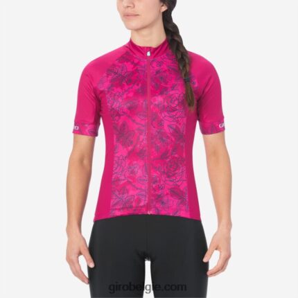 FXR2441238 Giro vrouwen chrono sportshirt roze bloemen