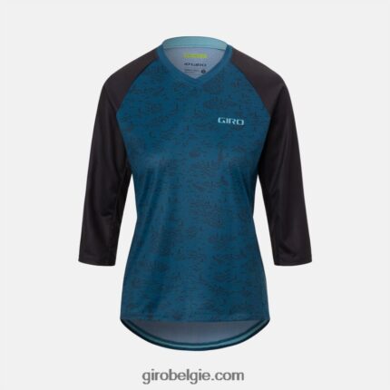 FXR2441254 Giro vrouwen robuuste 3/4 jersey haven blauwe steenslag