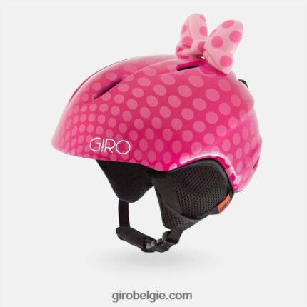 FXR2441518 Giro kinderen lancering plus helm roze strik stippen