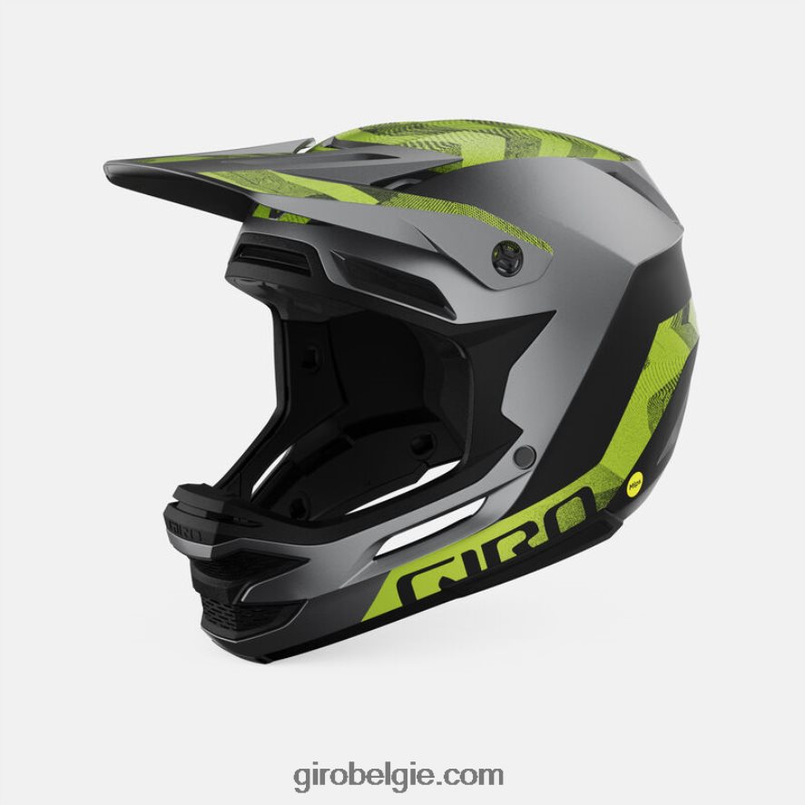FXR244262 Giro uniseks opstandige bolvormige helm mat metallic zwart/ano lime - Image 1