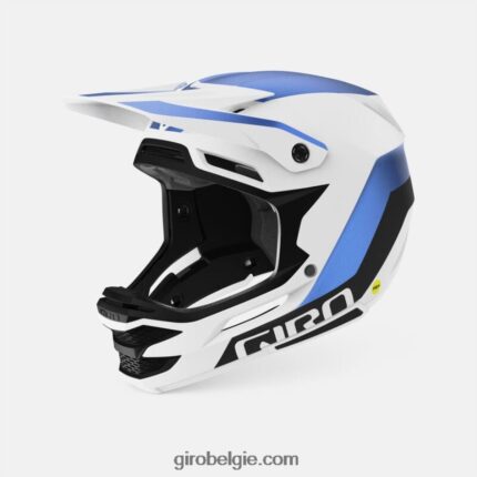 FXR244263 Giro uniseks opstandige bolvormige helm mat wit/ano blauw