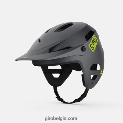 FXR244283 Giro uniseks tiran bolvormige helm mat metallic zwart/ano lime