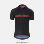 FXR244724 Giro Heren chrono sportshirt zwart/rode klassieke streep