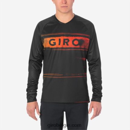 FXR244735 Giro Heren ruige ls jersey zwart/rood hypnotiserend