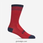 FXR244792 Giro uniseks comp racer hoge sok donkerrode lijnen