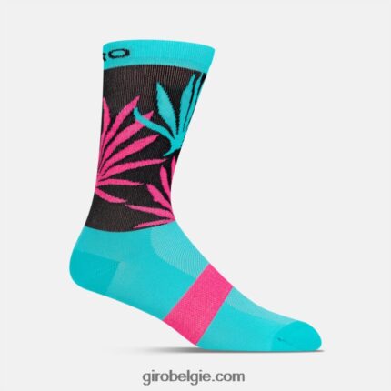 FXR244798 Giro uniseks comp racer hoge sok schreeuwende wintertaling/neon roze handpalmen