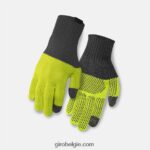 FXR244184 Giro uniseks gebreide handschoen van merinowol grijs/limoen